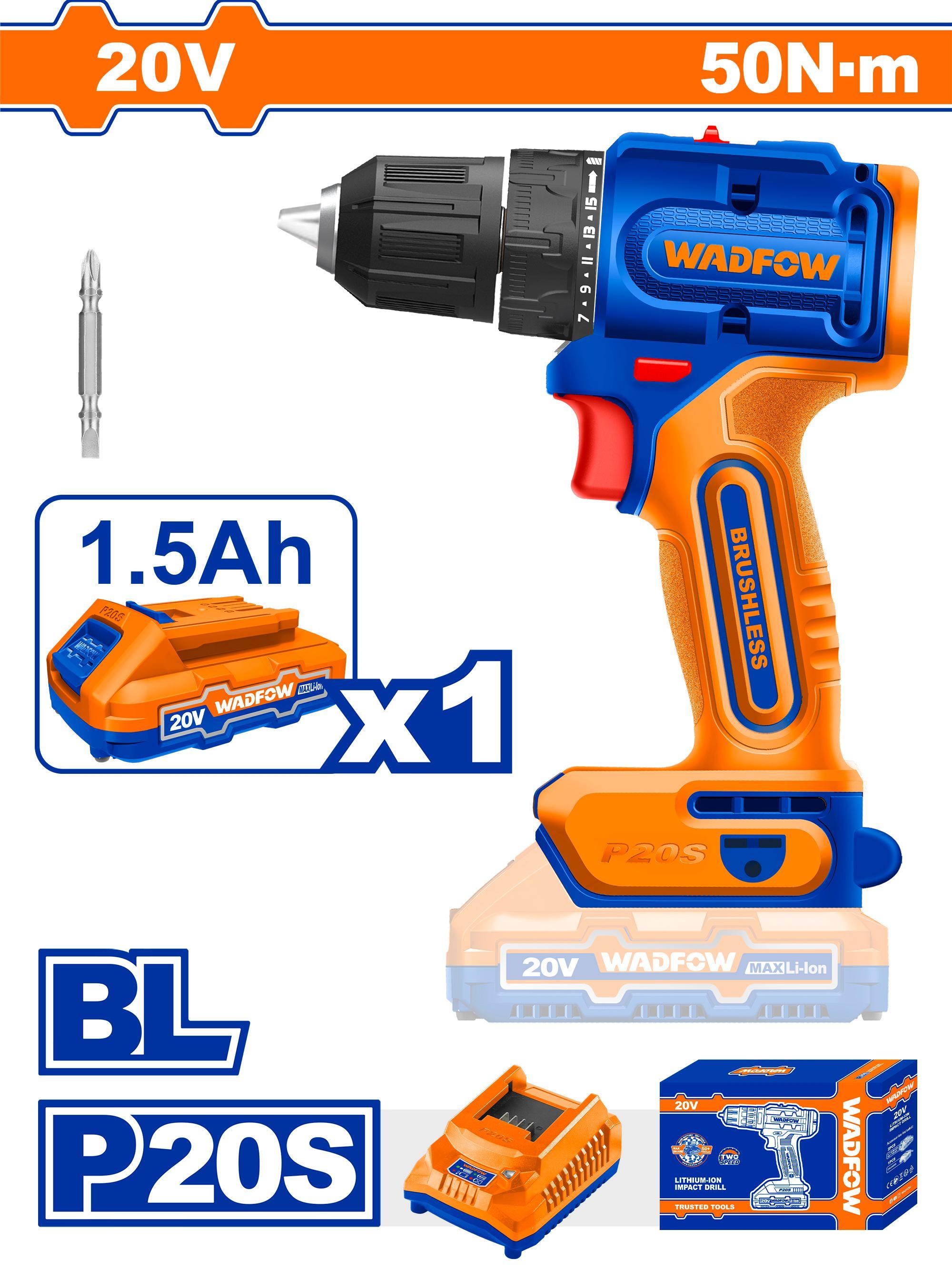 Wadfow WCDP5521 Brushless Cordless Drill