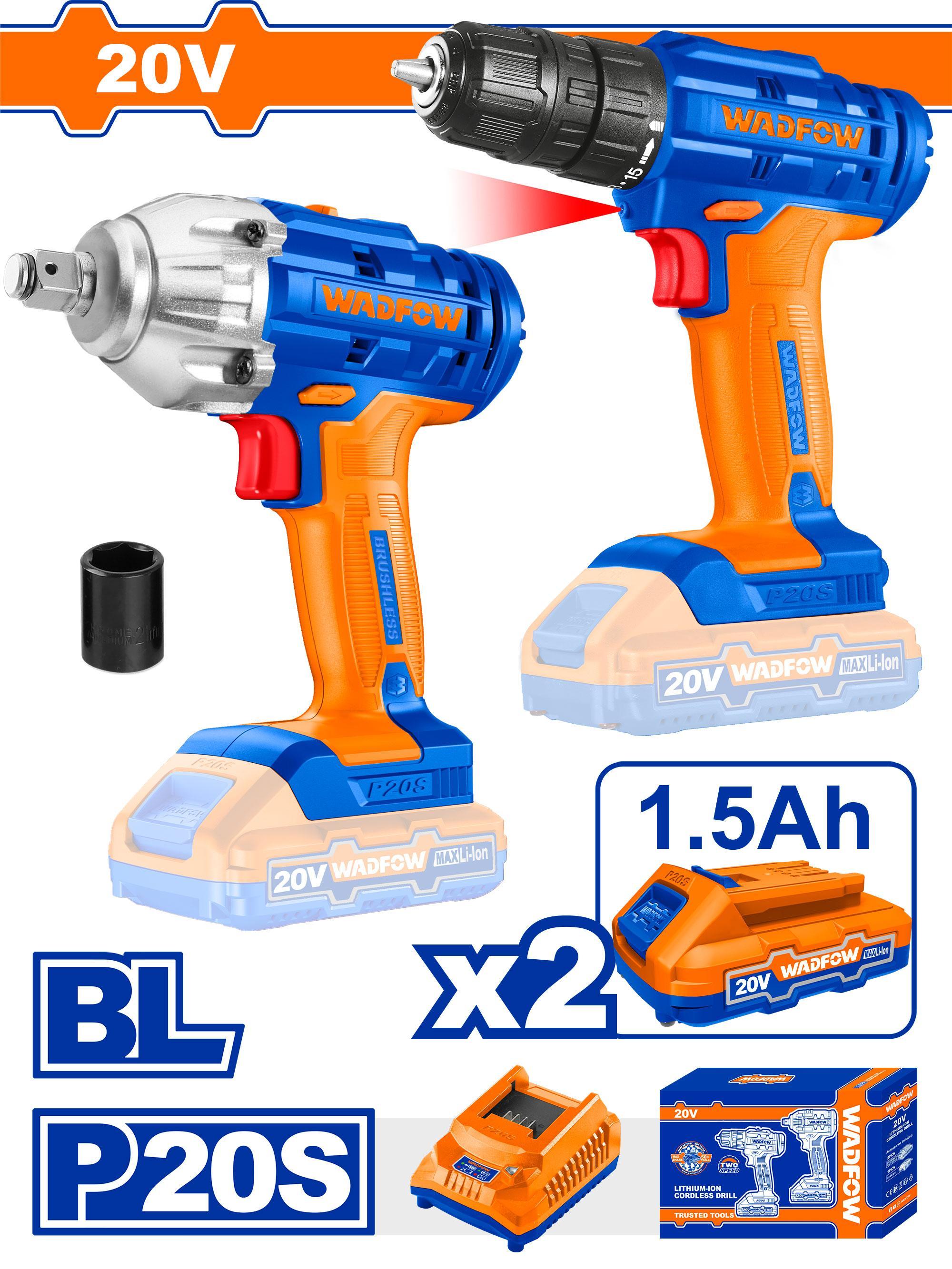 Wadfow WCK2017 Cordless 2 Pcs Combo Kit