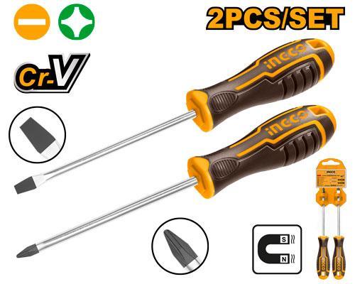 Ingco HKSD0248 2 Pcs Screwdriver Set