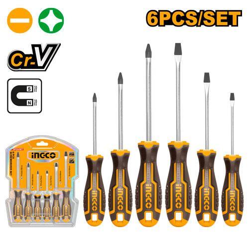 Ingco HKSD0628 6 Pcs Screwdriver Set