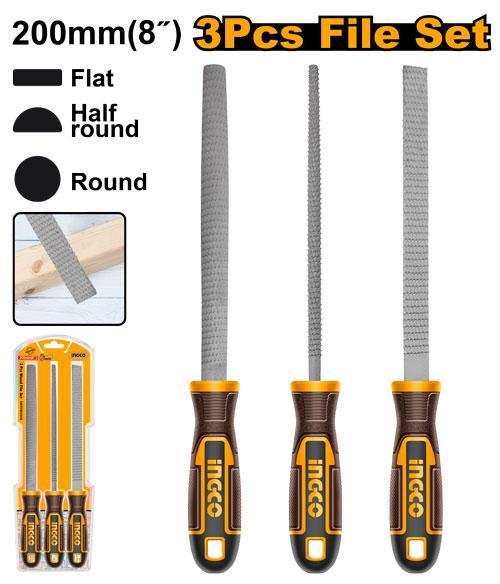Ingco HKTFW0308 3 Pcs Wood File Set