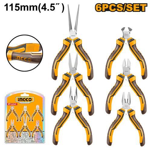 Ingco HMPS06115 6 Pcs Mini Pliers Set
