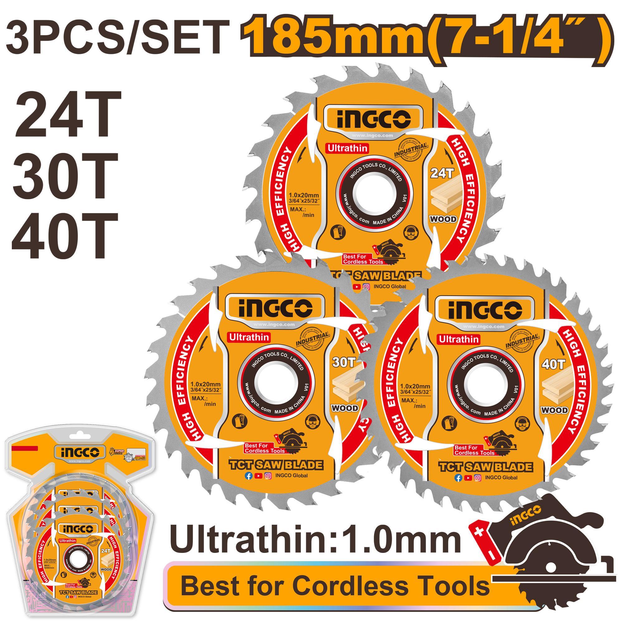Ingco TSB18503 Ultra-thin Tct Saw Blade Set