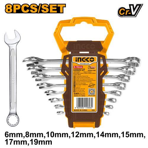 Ingco HKSPA1088 8pcs Combination Spanner Set