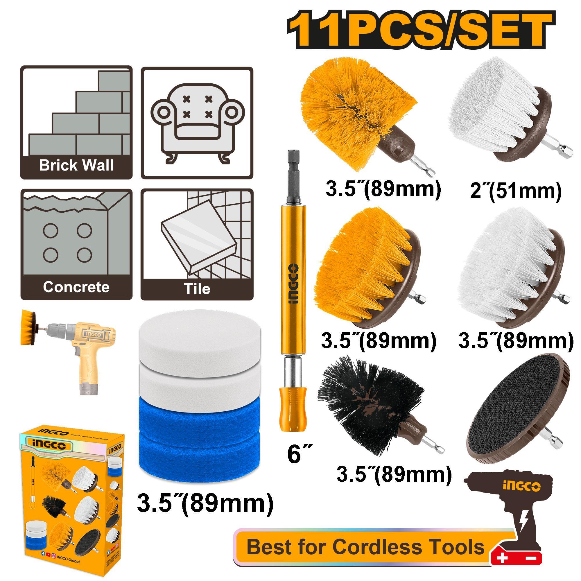 Ingco WCB1101 11 Pcs Cleaning Brush Set