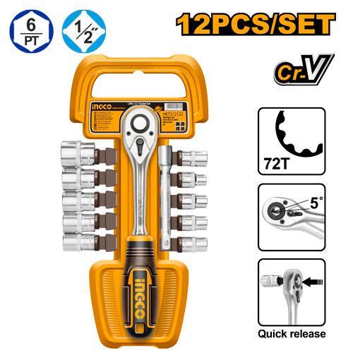 Ingco HKTS12122 12 Pcs 1/2" Socket Set