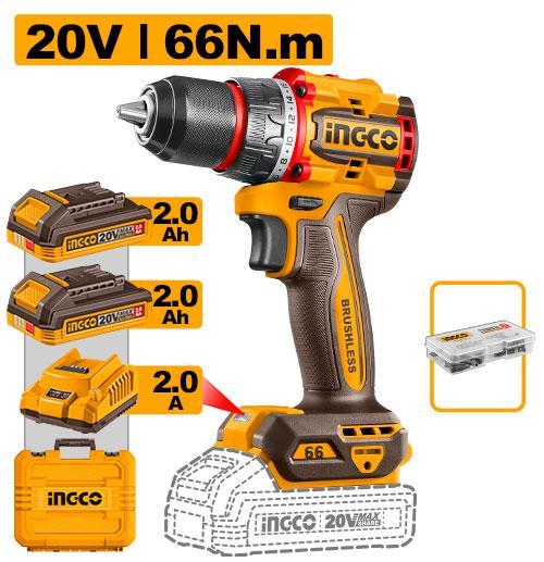 Ingco CDLI20668 Compact Brushless Cordless Drill