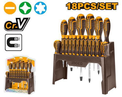 Ingco HKSD1828 18 Pcs Screwdriver And Precision Screwdriver Set