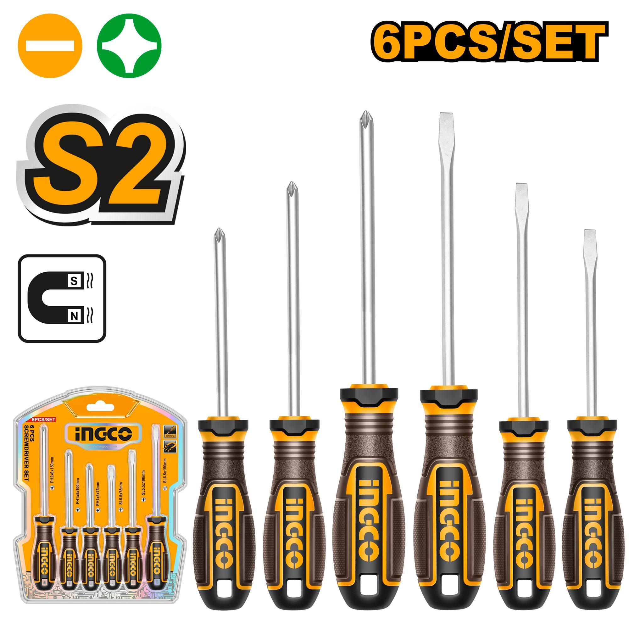 Ingco HKSDS0628 6 Pcs Screwdriver Set