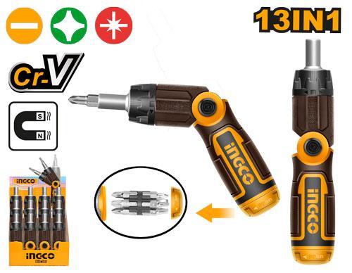 Ingco AKISD1208 13 In 1 Ratchet Screwdriver Set