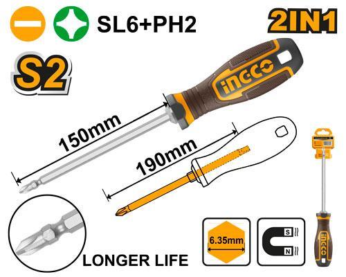 Ingco AKISD26150 2 In 1 Screwdriver Set
