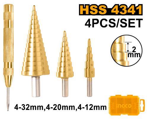 Ingco AKSDS2041 Step Drill Bit Set