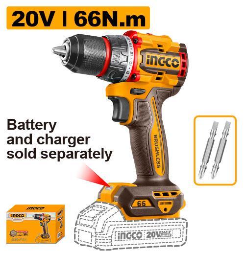 Ingco CDLI206681 Compact Brushless Cordless Drill