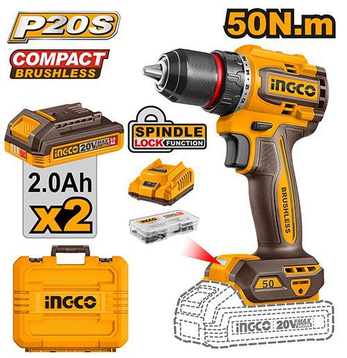 Ingco CDLI205062 Compact Brushless Cordless Drill
