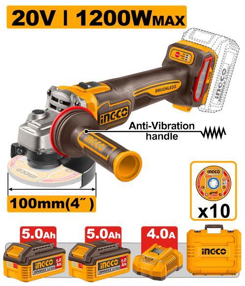 Ingco CAGLI2120232 Cordless Angle Grinder