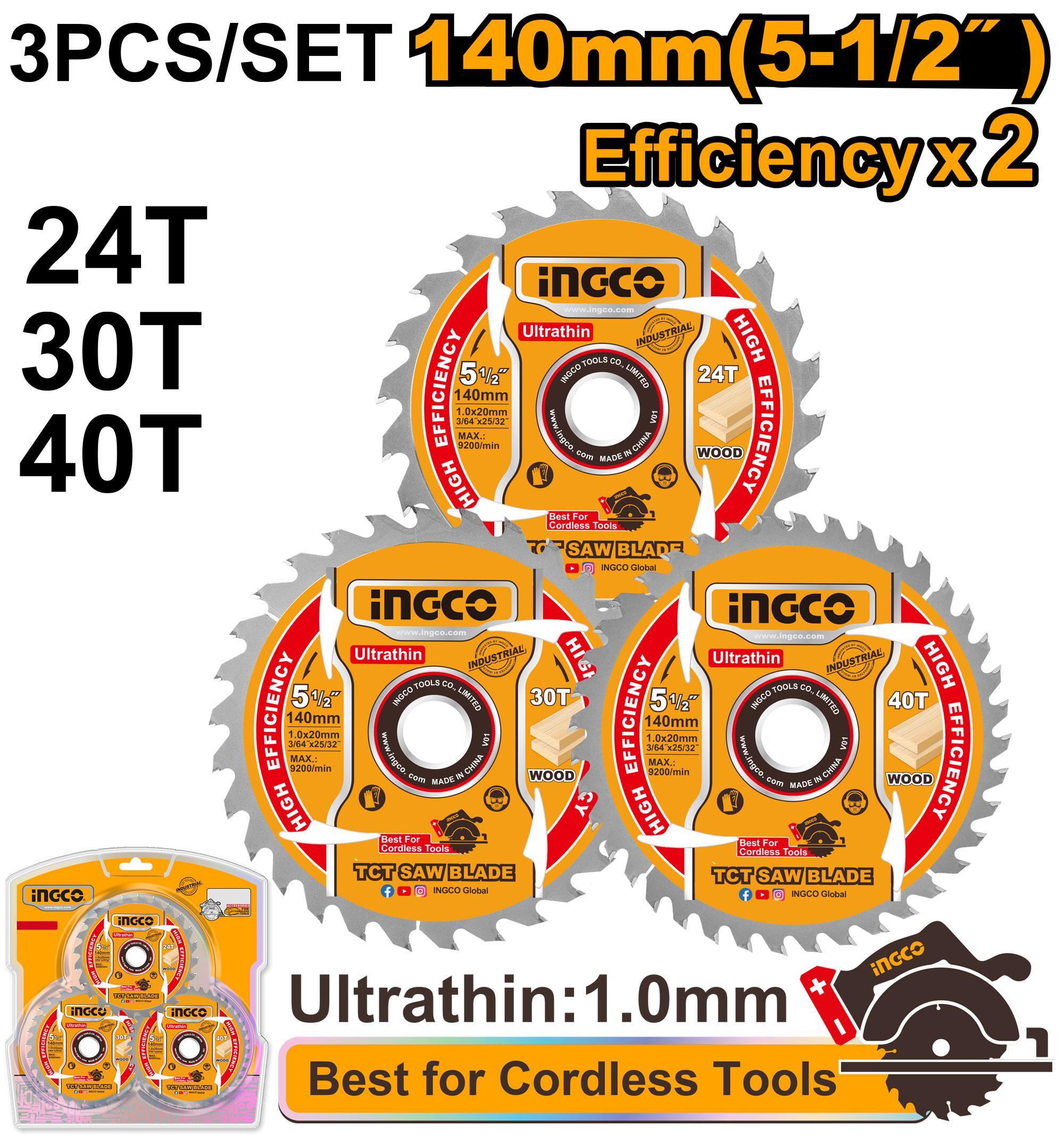 Ingco TSB4003 Ultra-thin Tct Saw Blade Set